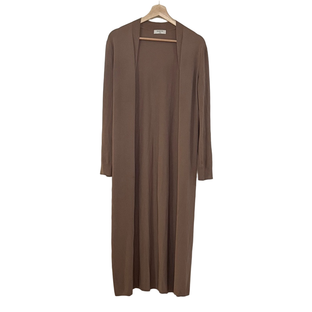 Babaton Long Sleeve mocha open front maxi cardigan